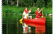 Canmore, Alberta, Canada - Couple in a Canoe